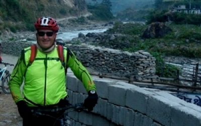 Dave Macfarlane Cycling on the  tour with redspokes